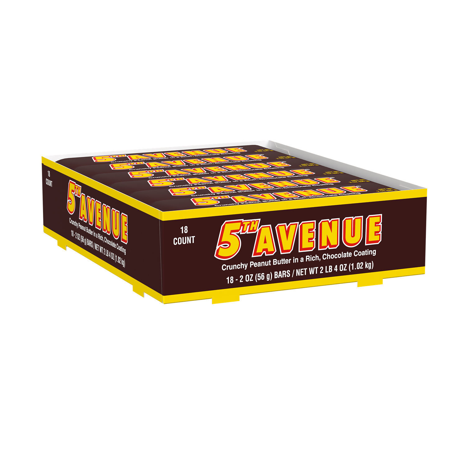 5TH AVENUE Chocolate Coated Peanut Butter Candy Bars, 2 oz (18 Count) - THE HERSHEY COMPANY